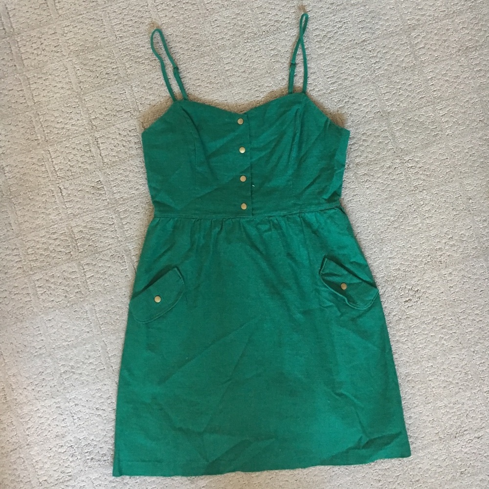 Urban Outfitters linen sundress- emerald green