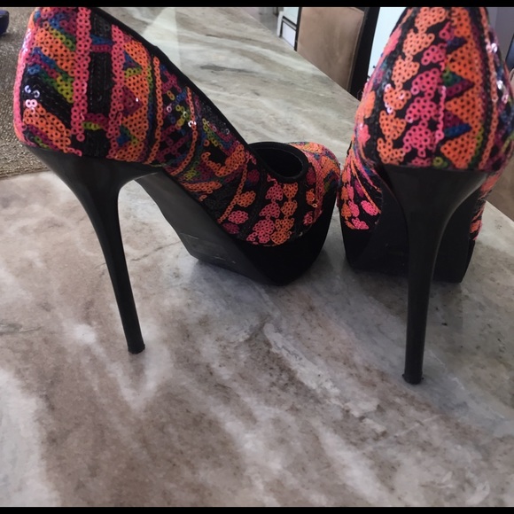 Multi colored sequin platforms!!!! - Picture 2 of 2