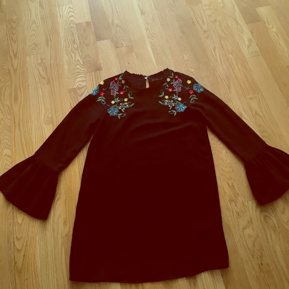 Zara mini dress with bell sleeves