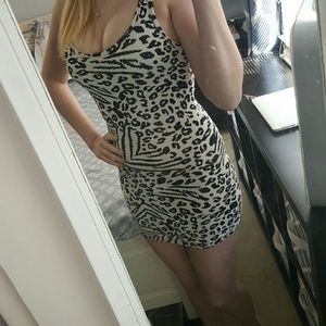 Forever 21 white cheetah/zebra print halter dress