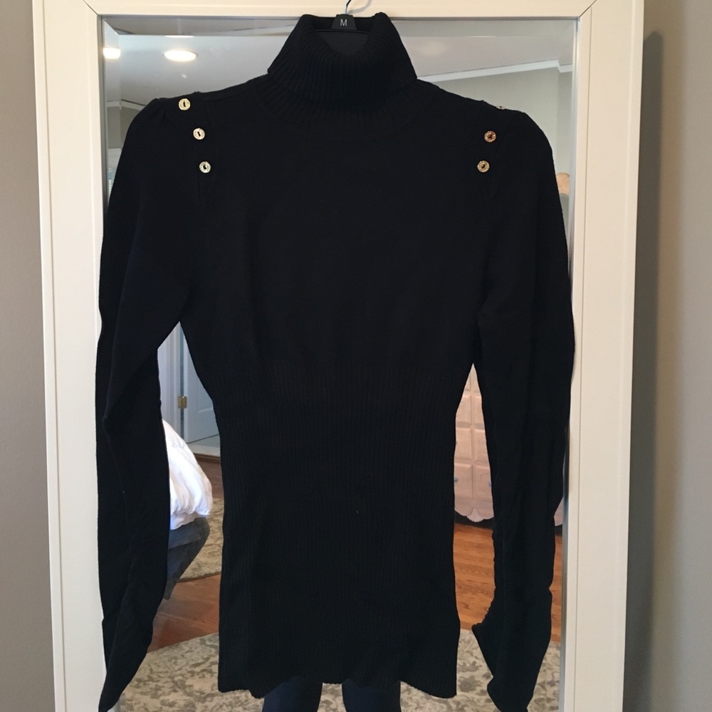 Guess, black turtleneck sweater