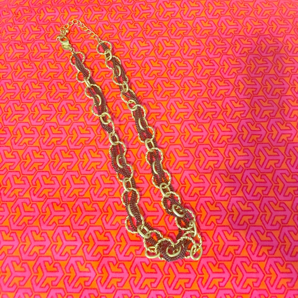 Lia Sophia Black & Gold Necklace