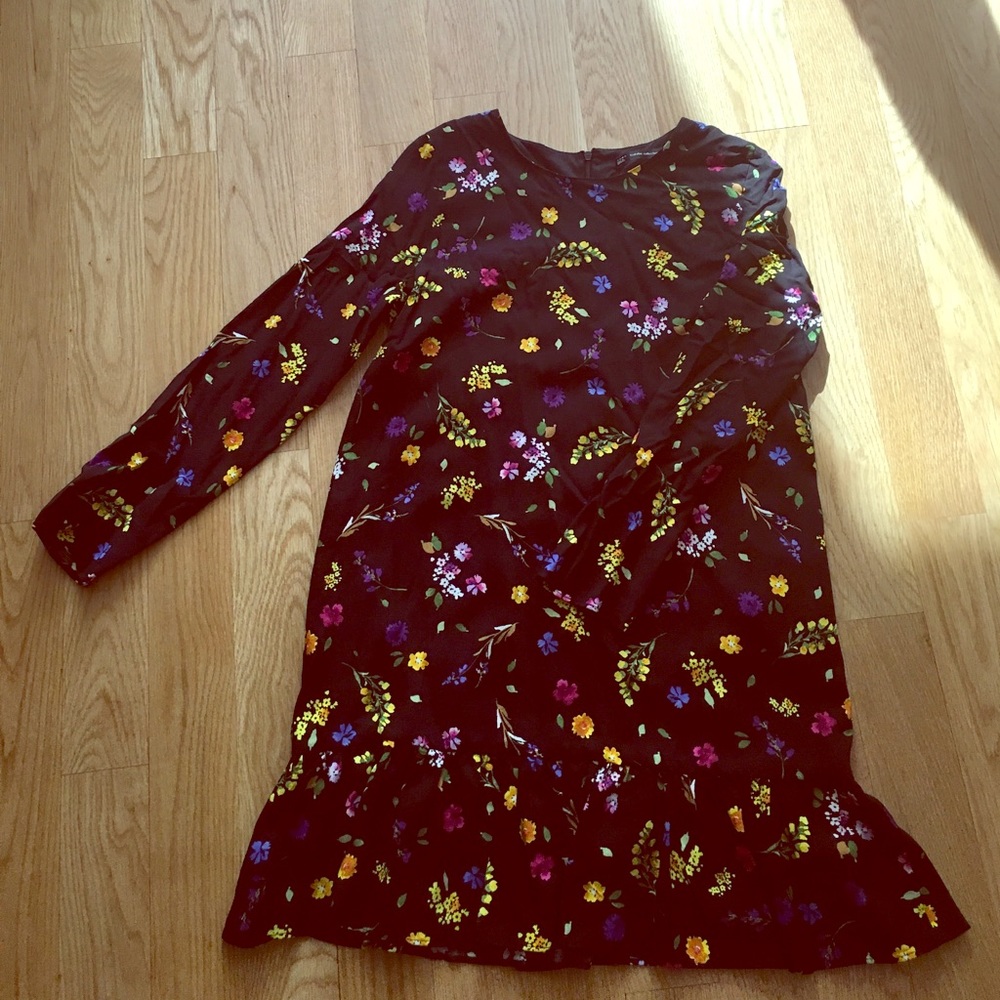 Long sleeve floral print Zara dress