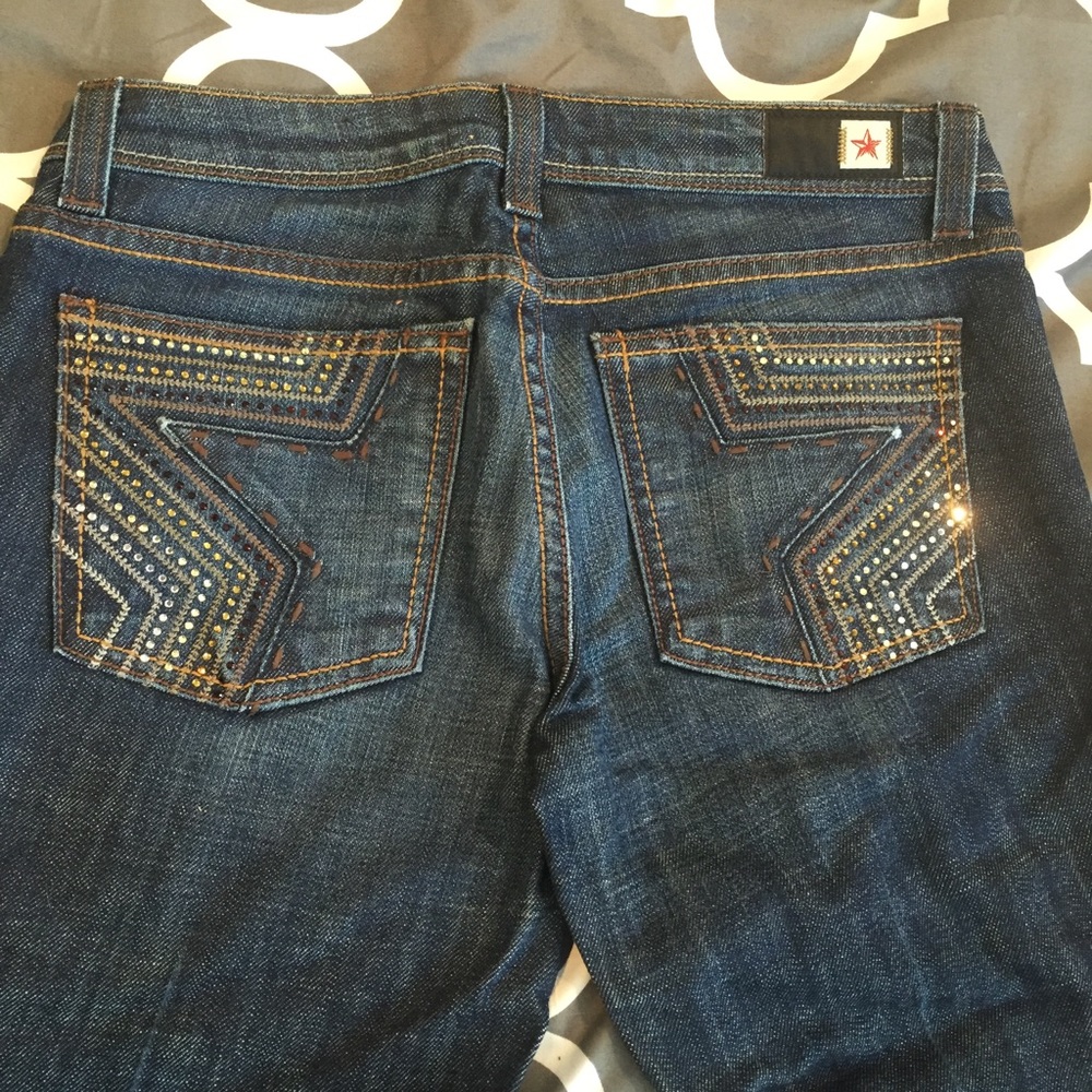 New People's Liberation Star Rhinestone Jeans