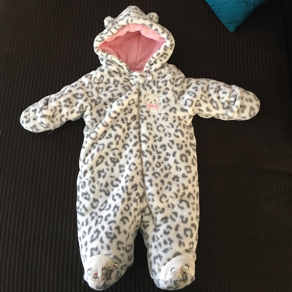 Newborn cheetah print with cat toes 1 piece