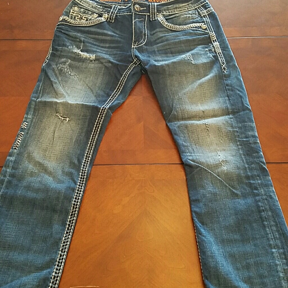 Men's Rock Revival distressed Corvus Straight