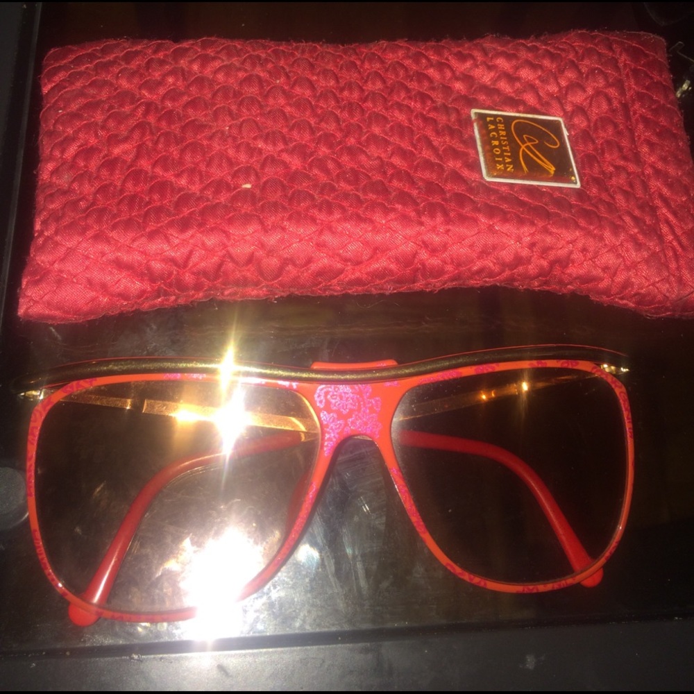 Christian Lacroix Red Aviator Sunglasses