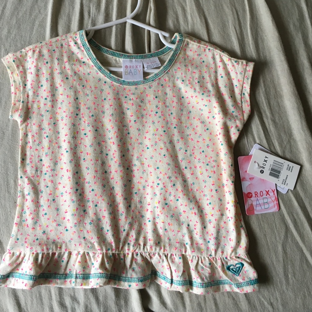 ROXY Baby NWT Floral Ruffle Crop Top 18-24 mo.