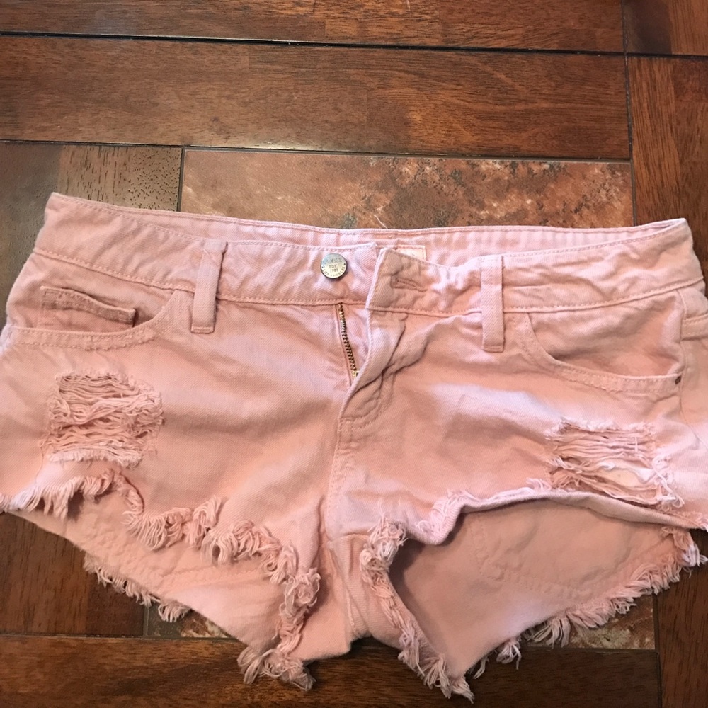 Rose Distressed Denim Shorts