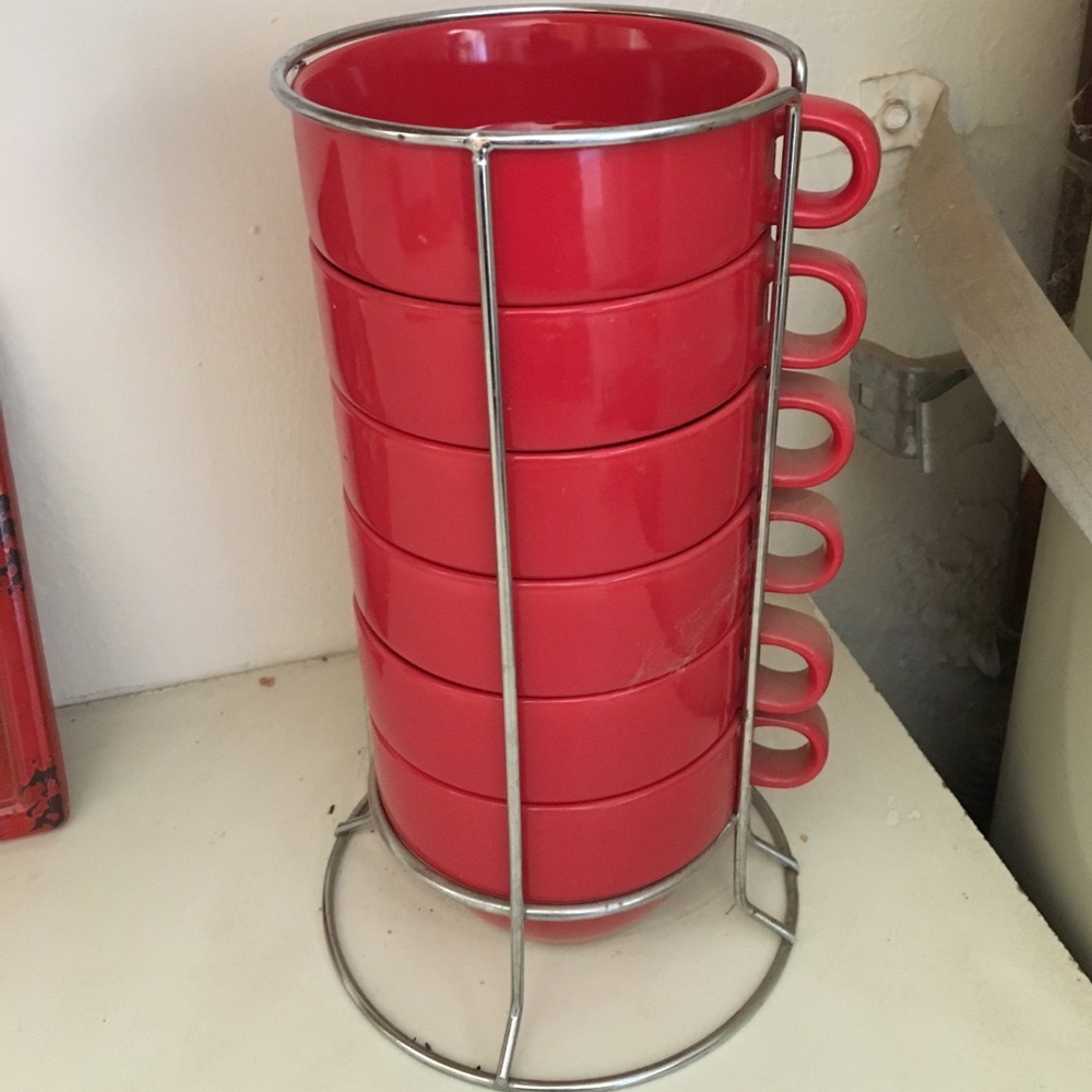 Coffee cups & rack