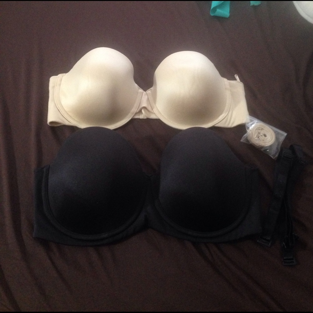 Black and Tan Strapless Bras