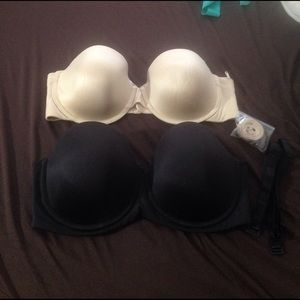 Black and Tan Strapless Bras