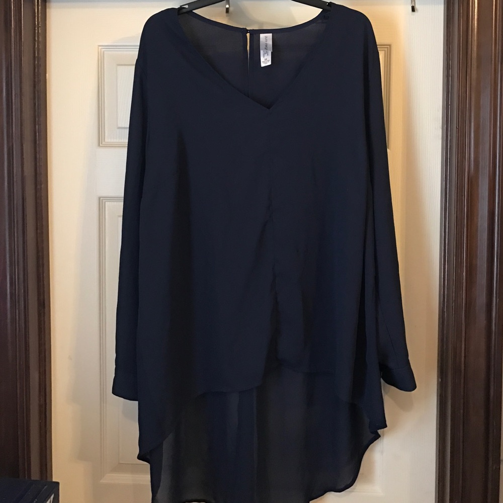 Navy blouse - longer in back