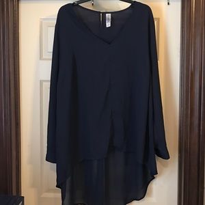 Navy blouse - longer in back