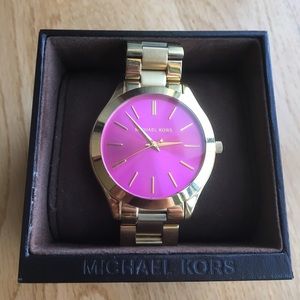 Michael Kors gold and pink watch