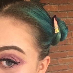 Rainbow titanium quartz hair pin