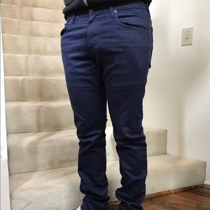 Blue AG slim jeans.