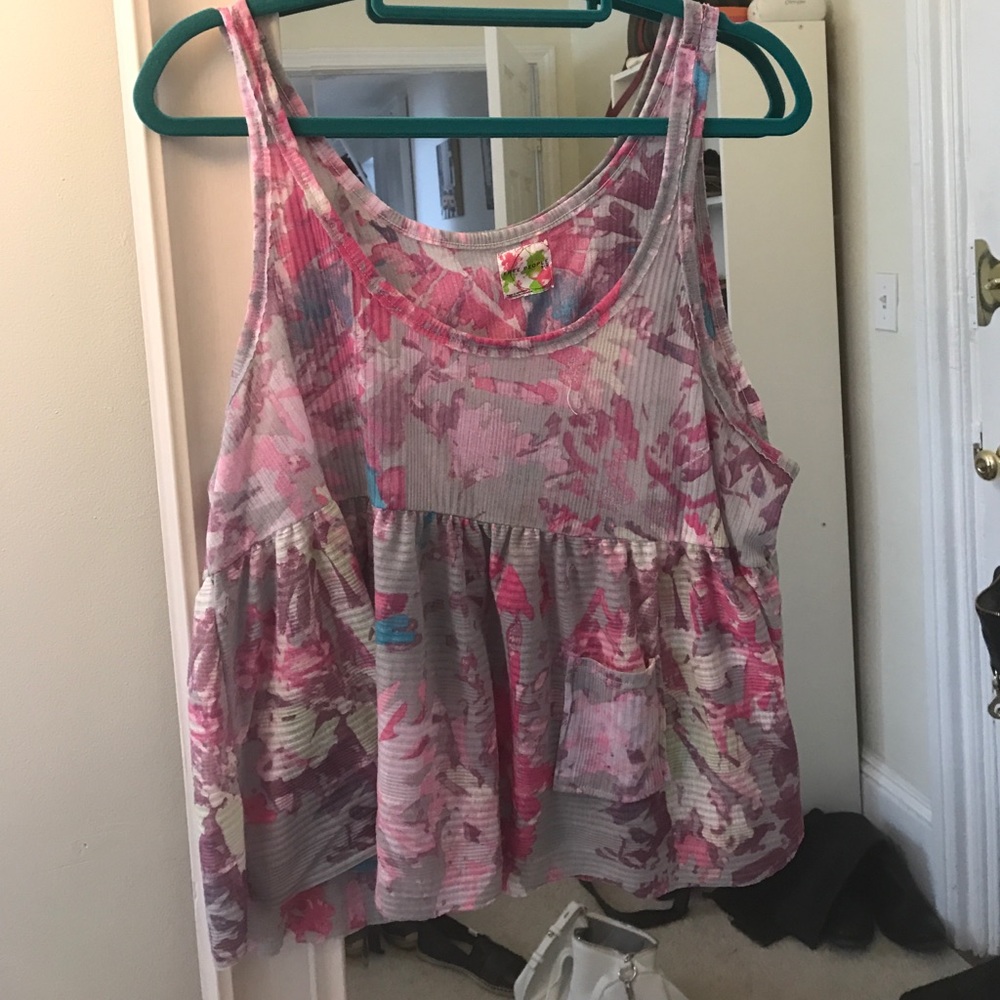 Free People watercolor floral tank