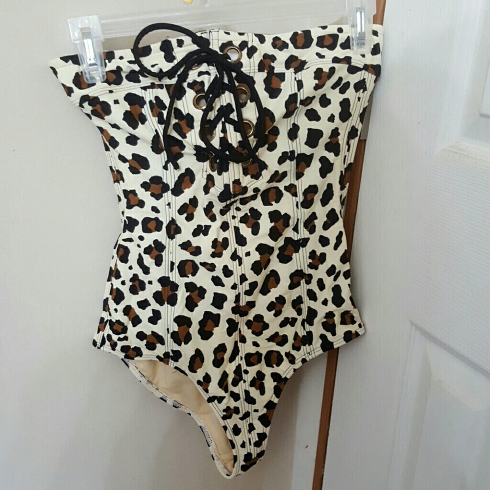 Leopard print bathing suit