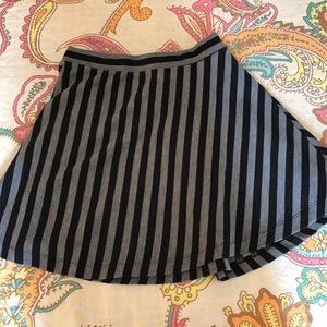 Forever 21 Black Gray Striped Skater Skirt M