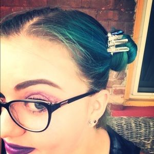 Rainbow quartz hair pins