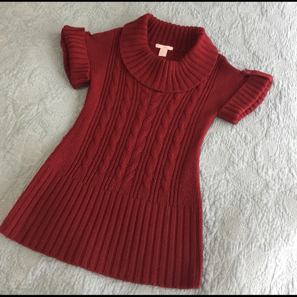 Maroon Cowl Neck Cable Knit Sweater