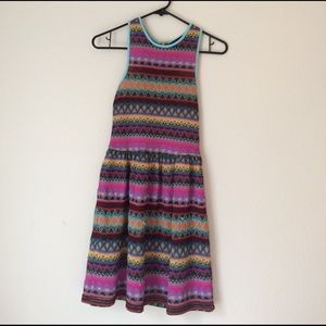 Colorful high neck sleeveless dress