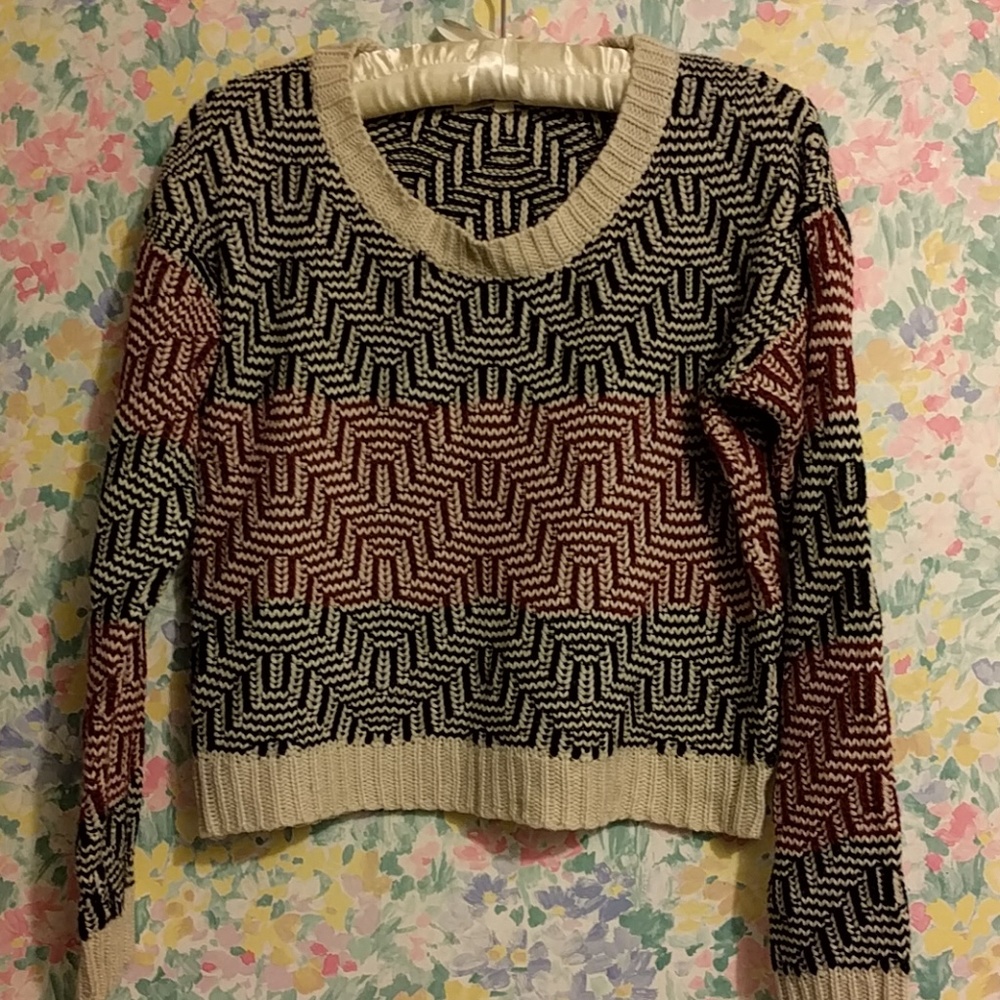 Red and Black Striped Sweatshirt