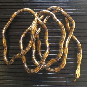 Gold snake choker necklace
