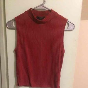Mock neck ribbed tank