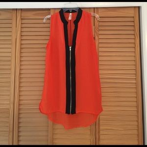 Orange sheer tank top