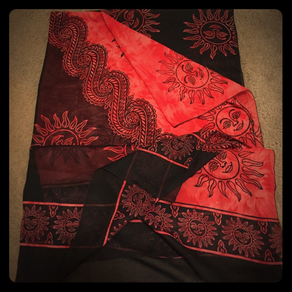 Red and black sarong