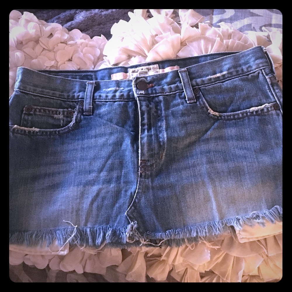 Abercrombie and Fitch Distressed denim mini skirt
