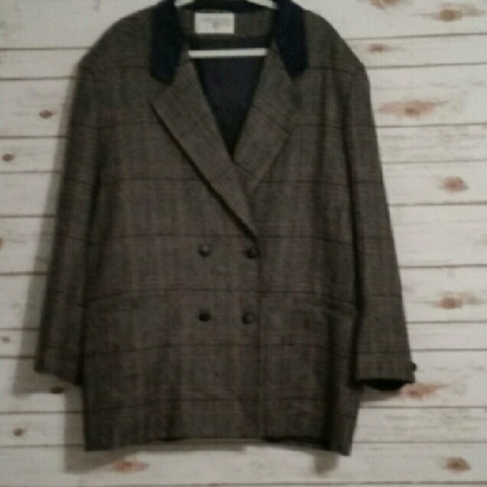 International Scene plaid wool blazer size 24