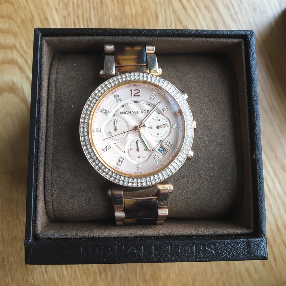 Tortoise rose gold Michael Kors watch