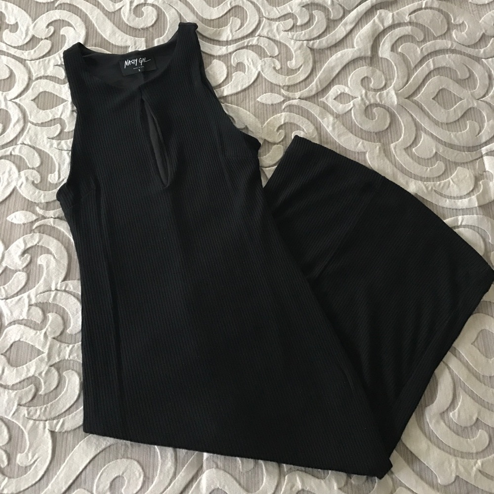 Black Form Fitting Cotton Midi Dress Size Small