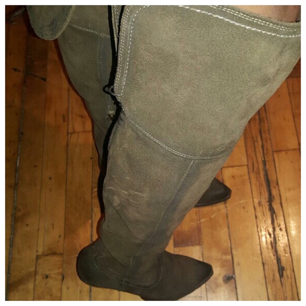 Frye Sacha OTK Fatigue Green Suede Boot