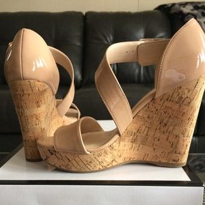 Gorgeous Nine West high heel wedge sandals size 6