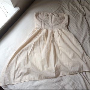 Urban Outfitters uneven hem eyelet white dress