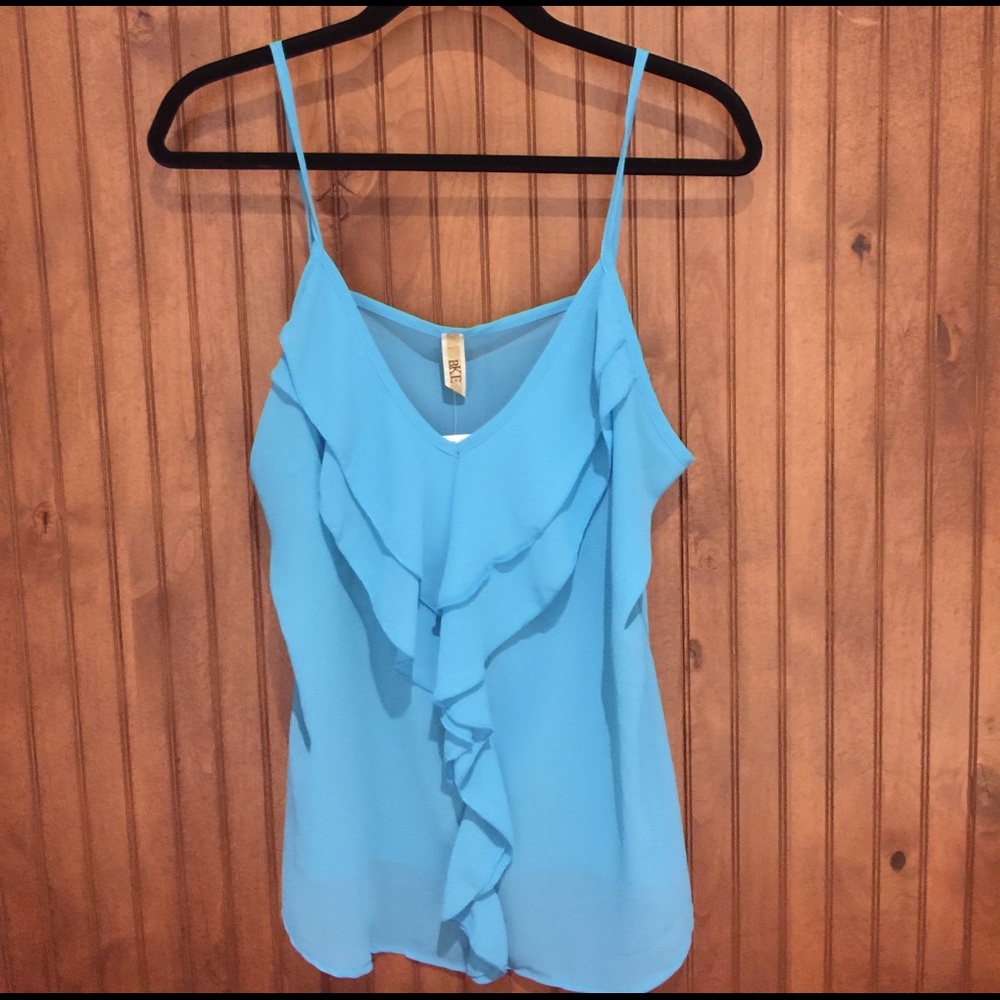 Spaghetti Strap Ruffle Blouse