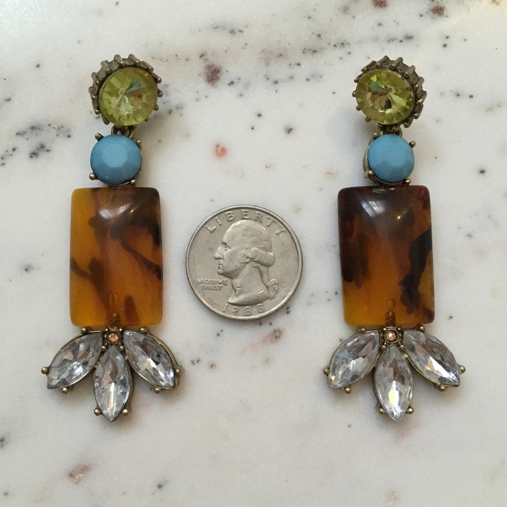 "Marta" Earrings || Amber & Crystal Statement - Picture 6 of 11