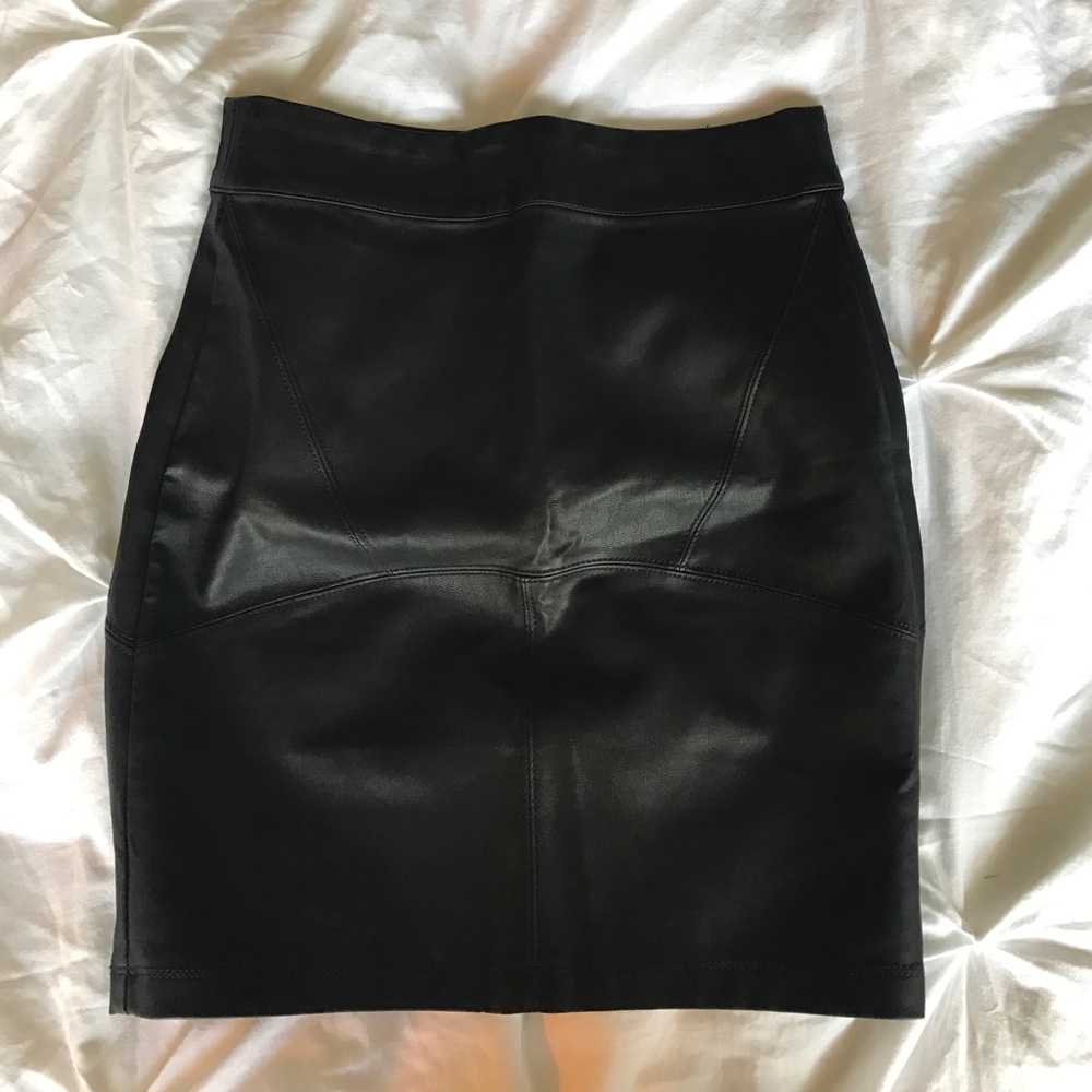 Black faux leather skirt