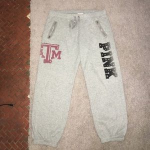 Texas A&M PINK Collegiate Collection cropped pants