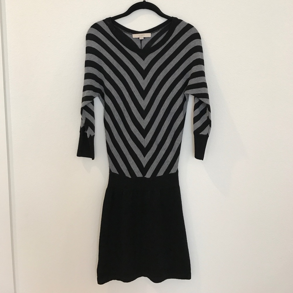 Mini sweater dress - chevron top pattern