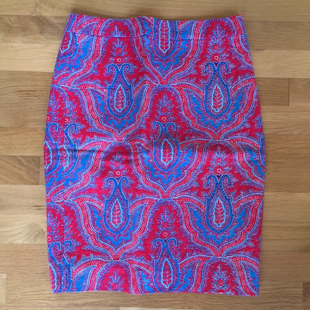 LAST DAY! J. Crew printed pencil skirt