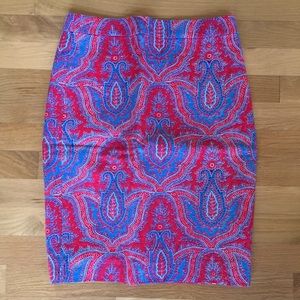 LAST DAY! J. Crew printed pencil skirt