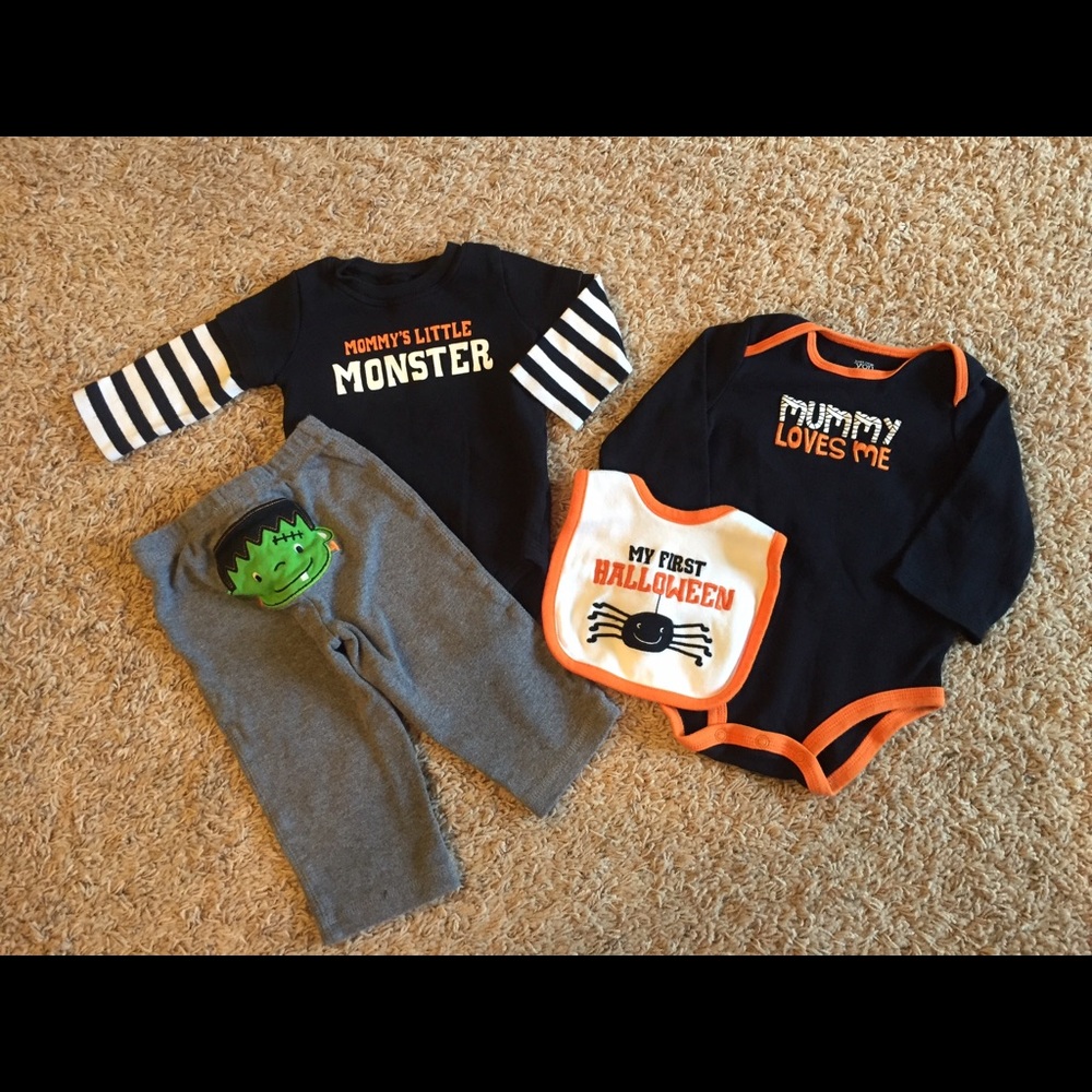 Carter's 9 Month Halloween Outfit + Shirt and Bib