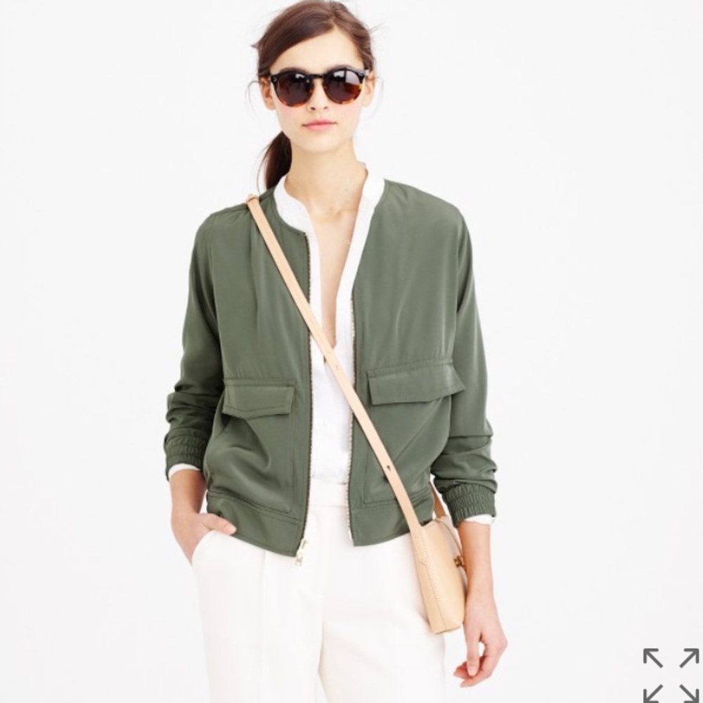 NWOT J.Crew Lightweight Silk Utility Jacket
