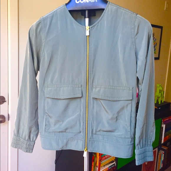 NWOT J.Crew Lightweight Silk Utility Jacket - Picture 2 of 8