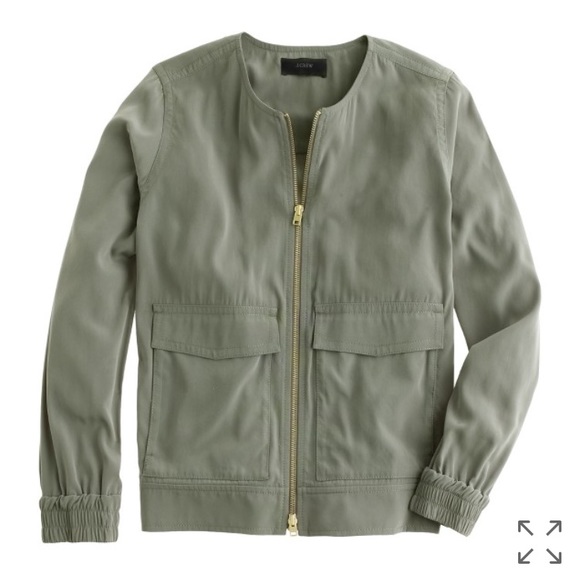 NWOT J.Crew Lightweight Silk Utility Jacket - Picture 7 of 8